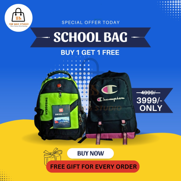 School Bag Buy 1 Get 1 Free 2-IN-1 Deal